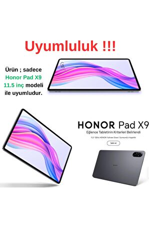 Honor Pad X9 11.5 inç 360° Dönebilen Standlı Tablet Kılıfı Ekran Koruyucu ve Kalem Seti Kırmızı