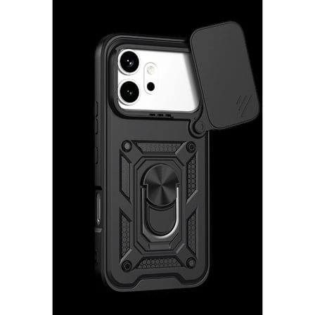 Huawei Honor 600 Pars Lens Yüzüklü Silikon - Siyah