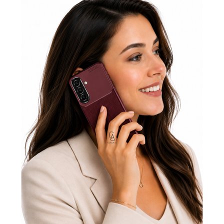Samsung Galaxy A27 Uyumlu Karbon Tasarım Silikon Telefon Kılıfı ve Temperli Cam Ekran Koruyucu