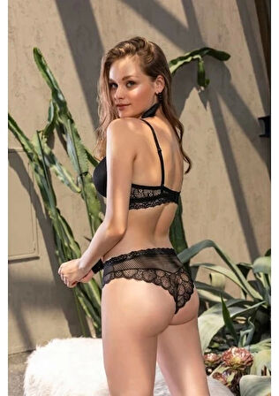 Gallipoli 31301 Kadın Sütyen ve Slip Takım - Siyah - 75C