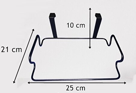 Siyah Renk, Lüks Çöp Poşeti Tutucu, Dolap Kapağına Asılabilen Metal Poşetlik, Organizer