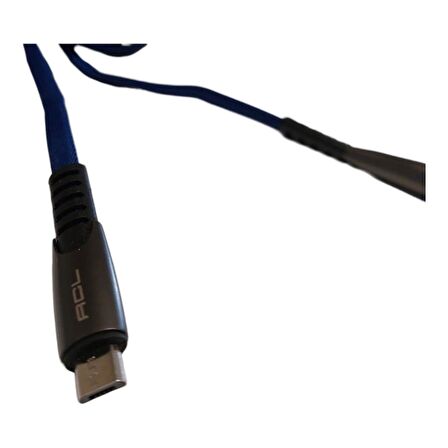 ACL ACK-42 100 CM 2.4A METAL BAŞLIKLI MICRO USB ŞARJ VE VERİ KABLOSU LACİVERT 