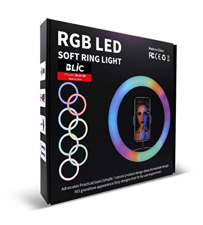 BLİC BLD-06 RGB LED SOFT RING LIGHT MJ36 +  TRIPOD AYAK TELEFON TUTUCU