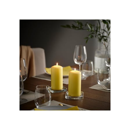 Blok mum, sarı, 14 cm, 40 saat