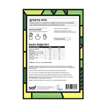Saf Greens Mix  Saşe 30 GR