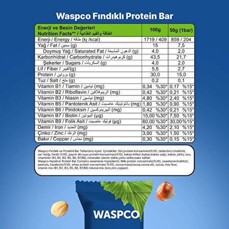 Waspco Fındıklı Protei̇n Bar 50 Gr