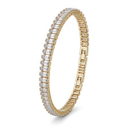 💎 Premium Parlak 5mm Şeffaf Zirkon Taş Su Yolu Kadın Bijuteri Bileklik 3183KBV4D3(~18cm Gümüş Renk)