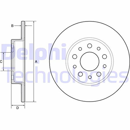 FREN DİSKİ ARKA FIAT 500 L 2012 EGEA 2015 1.0 1.3 MTJ 1.4 1.6 MTJ 2015 251X41X5 DELİK 51885409 52067389 52067390 51808471