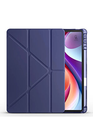 Honor Pad 9 12.1 inç Uyumlu Tri Fold Kalemlikli Tablet Kılıfı Ekran Koruyucu Kalem Seti