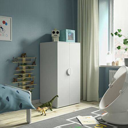 Çocuk gardırobu, beyaz, 60x57x123 cm