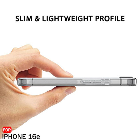 Apple iPhone 16E ile Uyumlu Kılıf Şeffaf Esnek Silikon Telefon Kılıfı Kapak