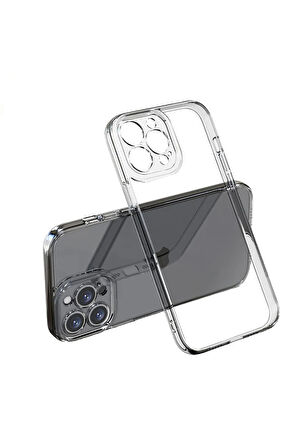 Apple iPhone 16 Pro ile Uyumlu Kılıf Şeffaf Esnek Silikon Telefon Kılıfı Kapak