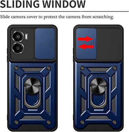 Xiaomi Poco X7 Pro ile Uyumlu Kılıf Magnetik Standlı Kamera Korumalı Sürgülü Kapak