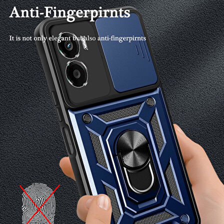 Xiaomi Poco X7 Pro ile Uyumlu Kılıf Magnetik Standlı Kamera Korumalı Sürgülü Kapak