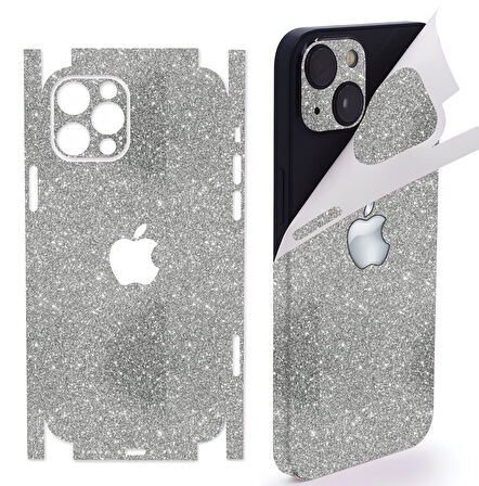 İphone 15 pro max için 360 full arka kaplama koruma sticker - 14 FARKLI RENK SİMLİ GRİ