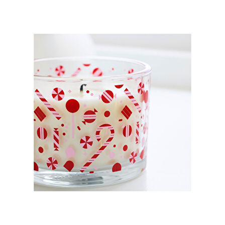 Bardakta kokulu mum, beyaz, 50 saat, şeker kamışı