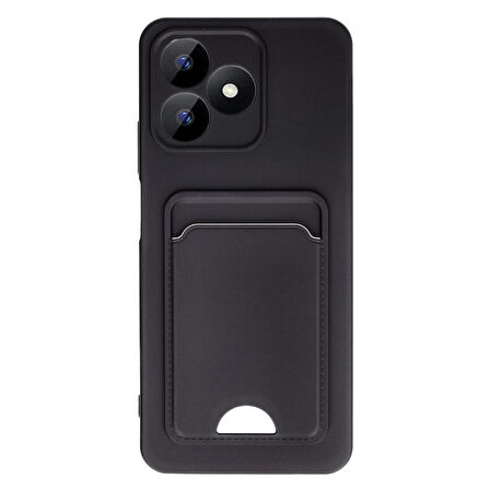 Realme Note 50 Uyumlu Arka Kamera Korumalı Kart Koyulabilen Silikon Kartlıklı Kılıf Kapak