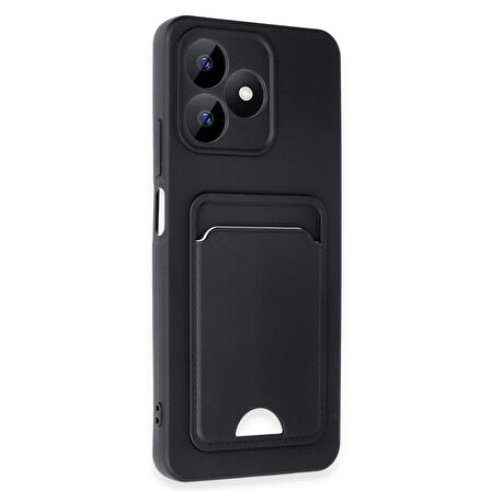 Realme Note 50 Uyumlu Arka Kamera Korumalı Kart Koyulabilen Silikon Kartlıklı Kılıf Kapak