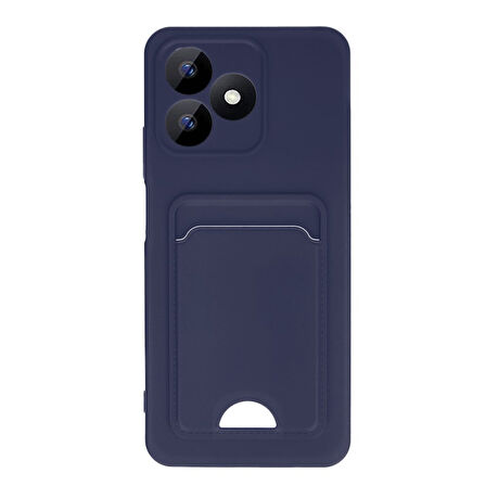 Realme Note 50 Uyumlu Arka Kamera Korumalı Kart Koyulabilen Silikon Kartlıklı Kılıf Kapak