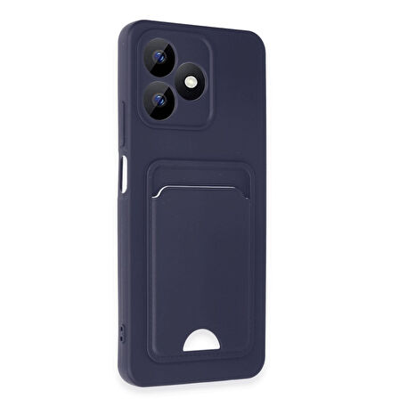 Realme Note 50 Uyumlu Arka Kamera Korumalı Kart Koyulabilen Silikon Kartlıklı Kılıf Kapak