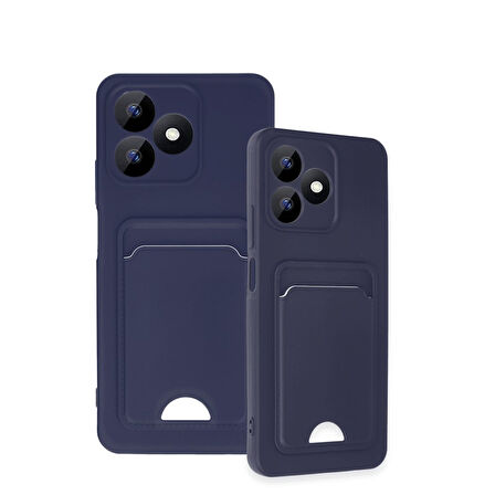 Realme Note 50 Uyumlu Arka Kamera Korumalı Kart Koyulabilen Silikon Kartlıklı Kılıf Kapak