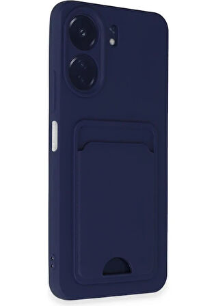 Xiaomi Poco C65 Uyumlu Arka Kamera Korumalı Kart Koyulabilen Silikon Kartlıklı Kılıf Kapak