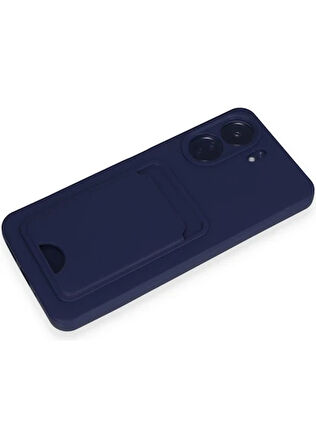 Xiaomi Poco C65 Uyumlu Arka Kamera Korumalı Kart Koyulabilen Silikon Kartlıklı Kılıf Kapak