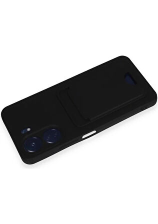 Xiaomi Poco C65 Uyumlu Arka Kamera Korumalı Kart Koyulabilen Silikon Kartlıklı Kılıf Kapak