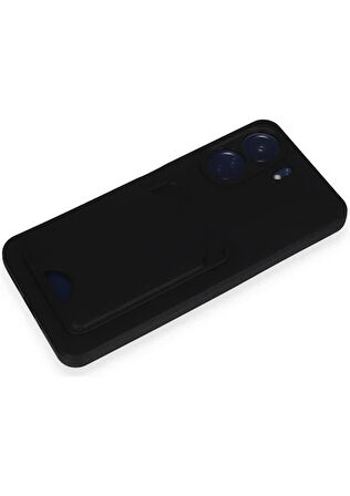 Xiaomi Poco C65 Uyumlu Arka Kamera Korumalı Kart Koyulabilen Silikon Kartlıklı Kılıf Kapak