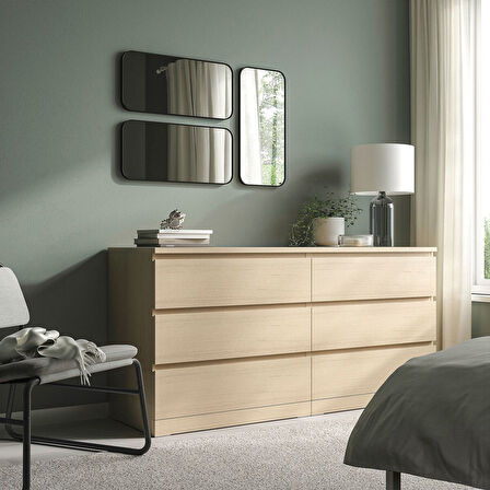 Duvar aynası, siyah, 28x60 cm