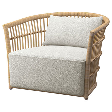 Rattan koltuk, djurmo gri-beyaz