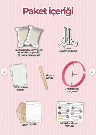 Bebek Çocuk Anı seti ayak izi el izi Hatıra oluşturma kili Geleceğe Not Bırak