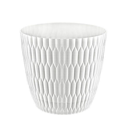 Omnipazar SY-5445 6,5 Lt Beyaz Decora Desenli Saksı 6 Adet 
