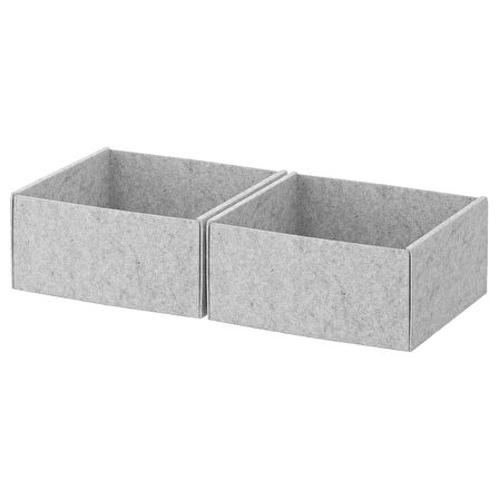 Kutu seti, açık gri, 25x27x12 cm, 2 adet