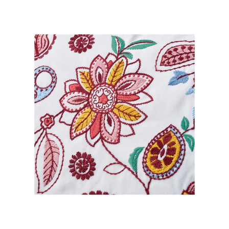Kırlent, Beyaz-Çok Renkli, 50x58 cm, Nakış