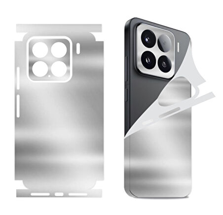 Xiaomi Mi 14T Pro için uyumlu 360 full arka kaplama koruma sticker kılıfsız kullanım- AYNALI GÜMÜŞ