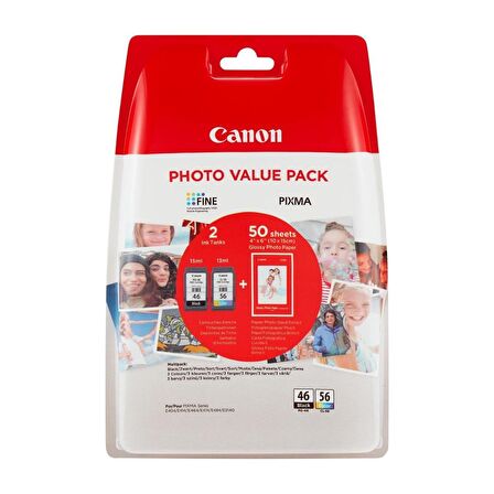 CANON PG-46/CL 56 KARTUŞ SETİ FOTOĞRAF KAĞIDI HEDİYELİ