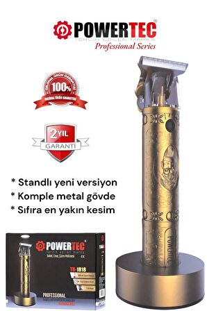 Powertec TR-1818 Kablosuz Kuru Sakal-Ense Çok Amaçlı Tıraş Makinesi 