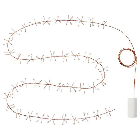 Aydınlatma zinciri, bakır rengi, 3.5 m, pilli