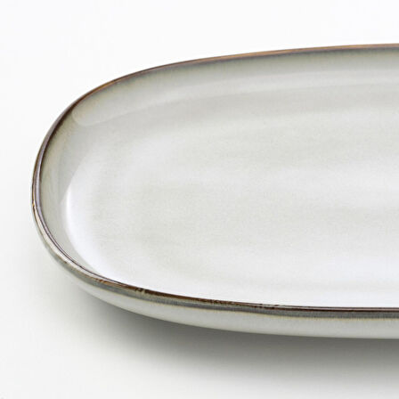 Servis tabağı, gri, 31x19 cm