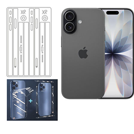 İphone 17 için arka ve yan şeffaf kaplama Tpu sticker Çizilme önleyici kaplama sticker
