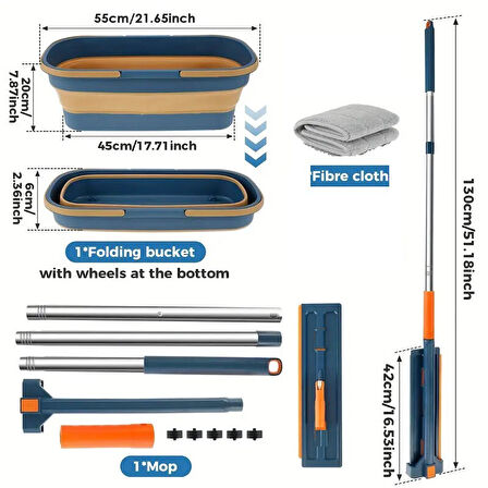 Kendinden Sıkmalı Kovalı Lüx Mop Set