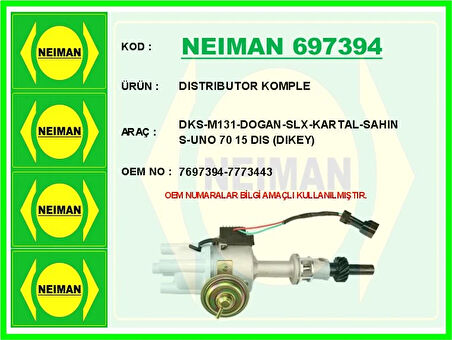 DISTRIBUTOR KOMPLE DOĞAN KARTAL ŞAHIN-M131-DOGAN-SLX-KARTAL-SAHIN S-UNO 70 15 DIS DIKEY 7697394