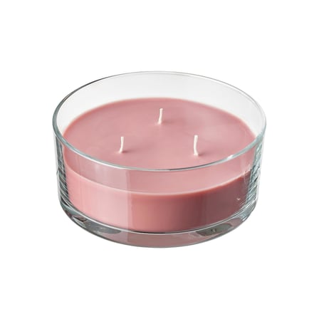 bardakta kokulu mum, açık pembe, 25 saat, kırmızı meyveler