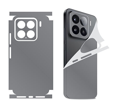 Xiaomi Redmi note 14 için uyumlu 360 full arka kaplama koruma sticker kılıfsız kullanım- GRİ