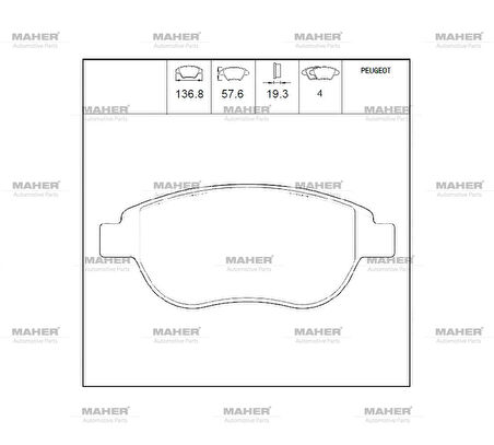 FREN BALATA C4 2004-2009 / 207 2006-2012 / 307 2000-2007 (ESPLI) ÖN 425222
