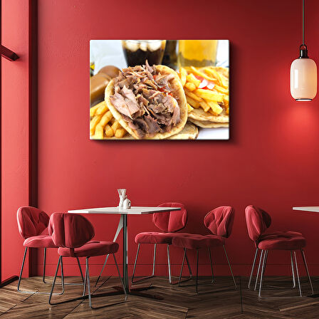 Döner Dürüm ve Patates Kızartması Kanvas Tablo