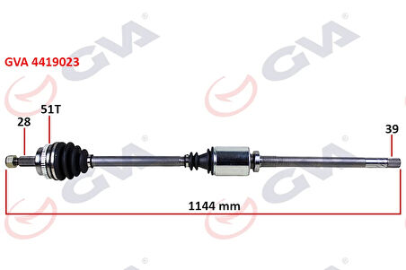 KOMPLE AKS SAĞ MASTER 2 2.5 DCİ 1998-2010 ABS Lİ 51DİŞ 1144MM 8200499895 8200169288