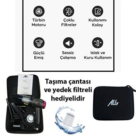 Turbo emiş 14000 pa güçlü vakum araç süpürgesi portatif ev araba kullanımı için süpürge