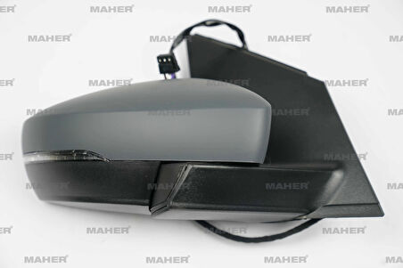 AYNA DIŞ DİKİZ POLO 2009-2010 ELEKTRİKLİ, ISITMALI, SİNYALLİ, ASTARLI, KARE SOKET SAĞ 6R1857508D9B9